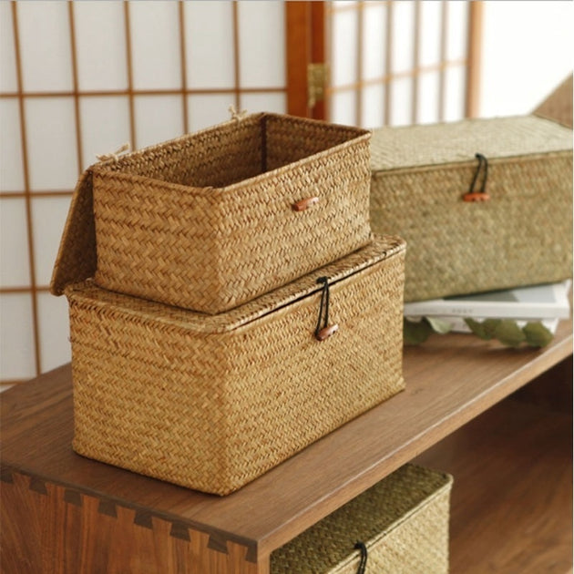 WOVEN STORAGE BASKET, Decorative Basket, Handmade Eco- Friendly Hand W