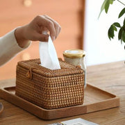 Rattan Tissue Box - Rectangular | Baskets for Storage Shelves