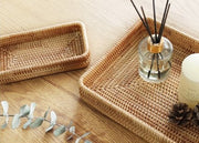 Handwoven Rattan Storage Tray| Baskets for Storage Shelves