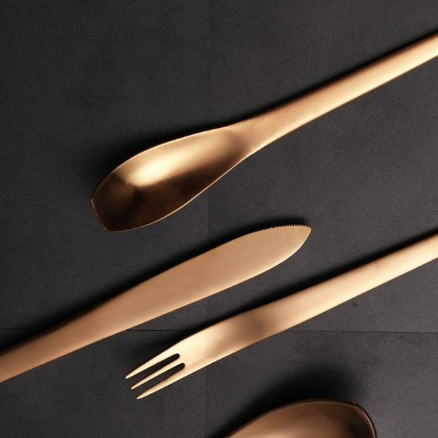Minimalist Japanese Stainless Steel Flatware Set | Kitchen dining