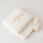White Diamond Knit Throw Blanket | Blankets fleece throws