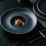 Gold Rim Ceramic Dinnerware Plate & Bowl | Kitchen dining