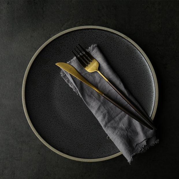Dark Gray Ceramic Dinnerware Plate | Kitchen dining