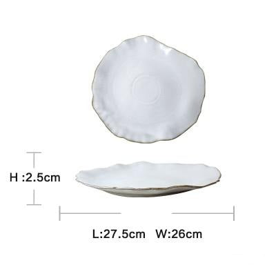 White Glazed Irregular Ceramic Plates and Bowls | Kitchen utensils