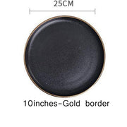 Black Dinnerware Plate with Gold Rim | Dinnerware made in usa