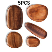 Handcrafted Wooden Irregular Plate Set of 5 | Home decor wholesale