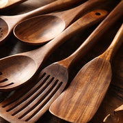 Natural Teak Wooden Spatula Set of 7 | Kitchen utensils