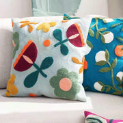 Floral Hand Knitted Pillow Cover -18"| Pillow covers throw