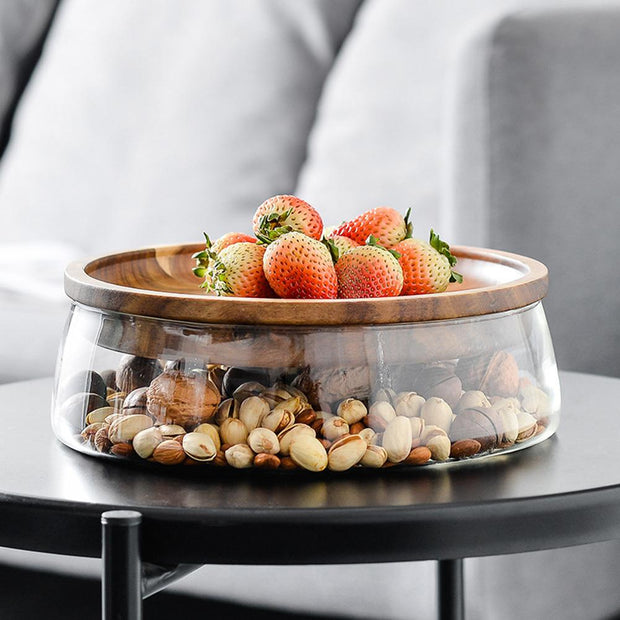 Glass Storage Container with Wooden Lid | Serveware