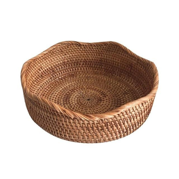 Handwoven Rattan Fruit Basket| Baskets for Storage Shelves