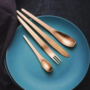 Minimalist Japanese Stainless Steel Flatware Set | Kitchen dining