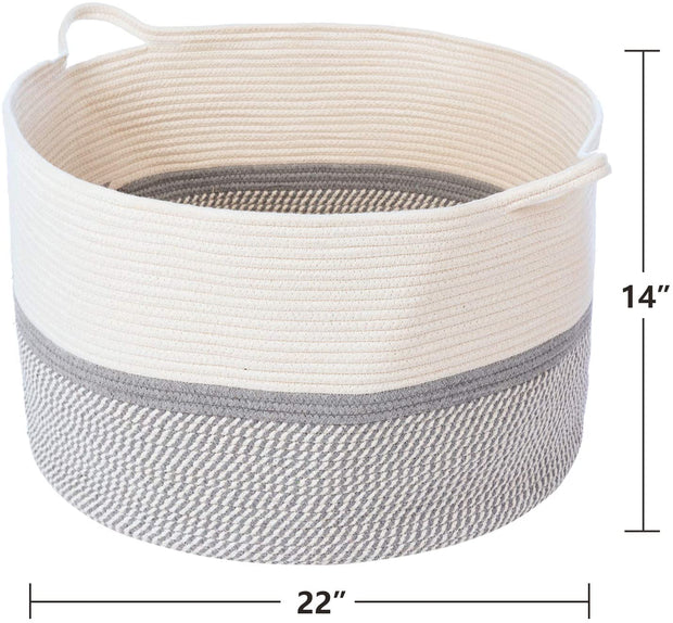 Cotton Rope Laundry Hamper | Baskets for Storage Shelves