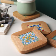 Japanese Oak and Tile Trivet | Kitchen dining