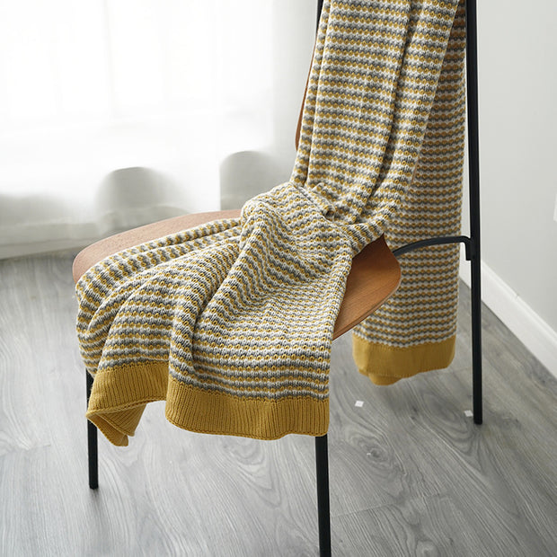 Striped Nordic Knitted Throw Blanket| Blankets fleece throws