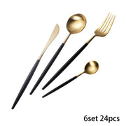 Lux Black and Gold Flatware Set | Kitchen dining