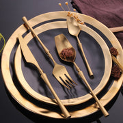 Eclectic Matt Finish Gold Flatware Set | Kitchen utensils