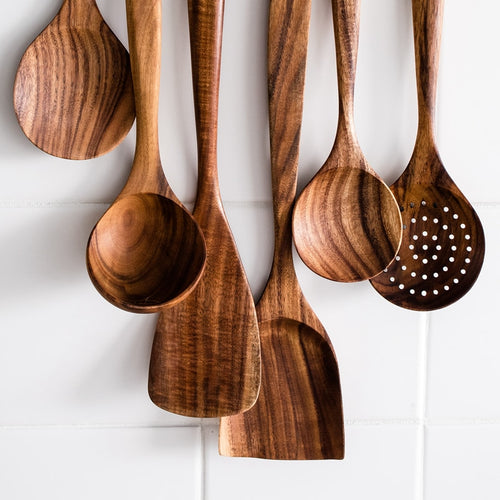 Natural Teak Wooden Spatula Set | Kitchen utensils