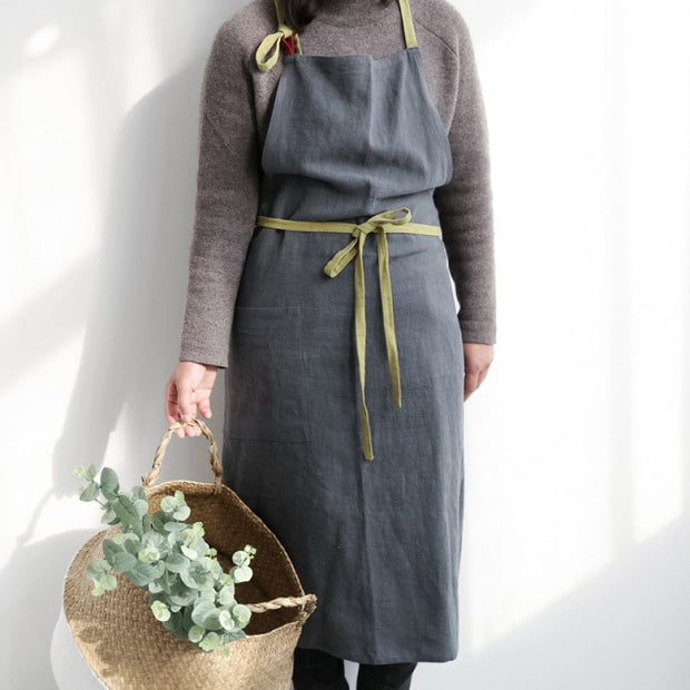 Modern Minimalist Linen Apron| Aprons for kitchen