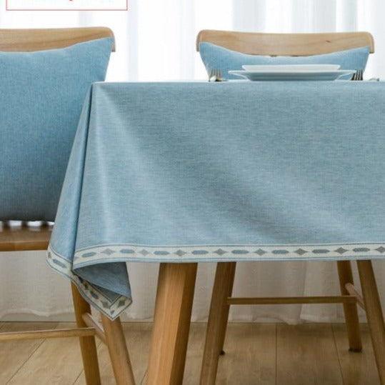 Linen Tablecloth with Border | Home decor for living room