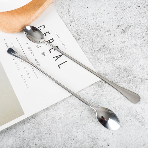 Long Handle Stainless Steel Spoon Set of 10 | Kitchen dining