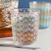 Retro Floral Print Glass Mug | Kitchen dining