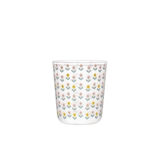 Retro Floral Print Glass Mug | Kitchen dining