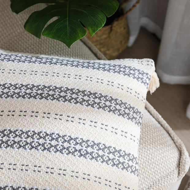 Jacquard Pillow Cover with Tassels | Pillow covers throw