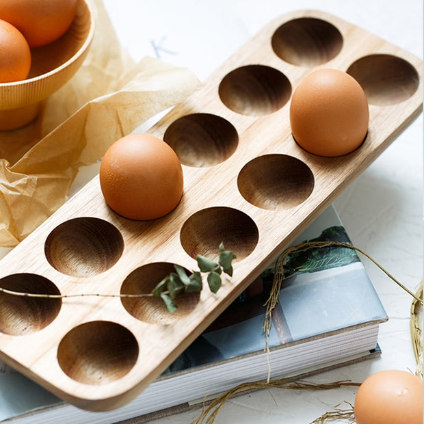 Handcrafted Wooden Egg Storage Tray| Trays and plates