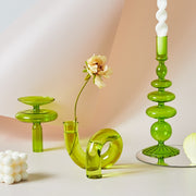 Neon Green Glass Candle Holders and Vases | Vase decor