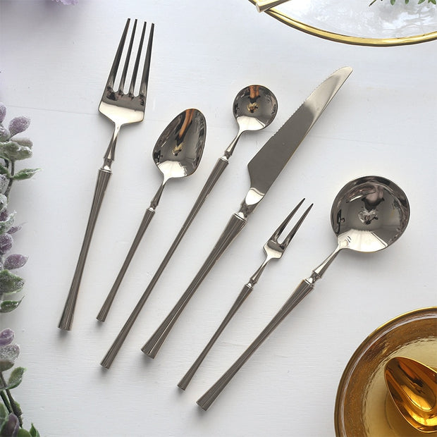 Lux Stainless Steel Silver Flatware Set | Kitchen dining