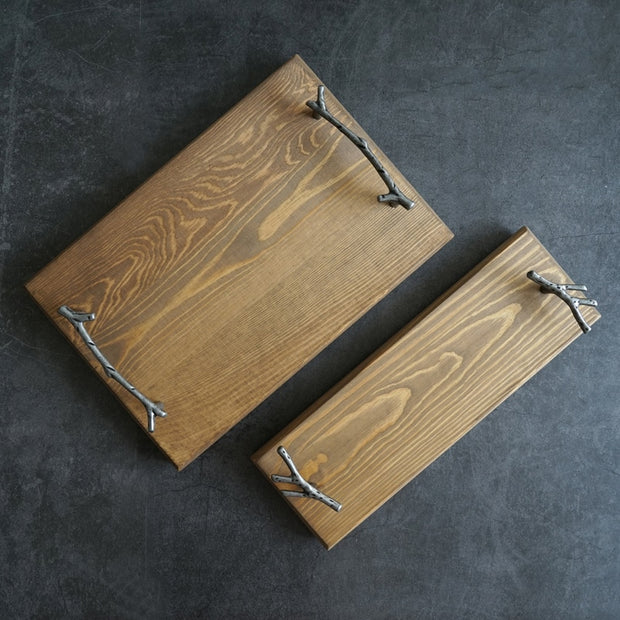 Handcrafted Antlers Handle Wooden Tray | Home decor wholesale